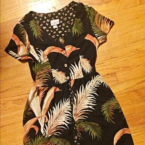 ❤️SOLD❤️ Vintage Palm Print Skort Dress